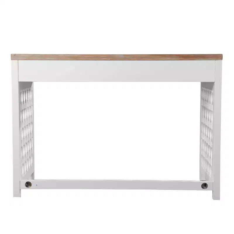Scrivania bicolore con cassetto - Bianco e Naturale, 1 persona