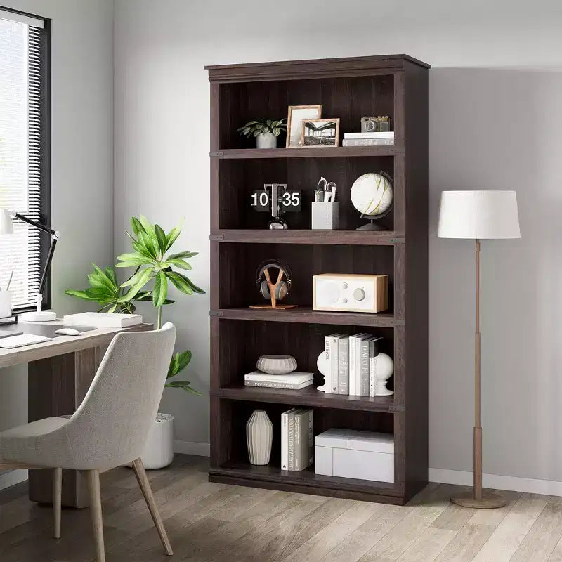 Libreria a 5 ripiani, stile rustico, vari colori e dimensioni