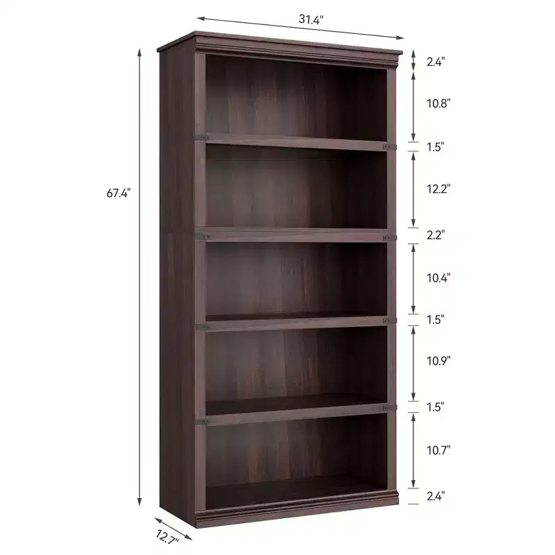 Libreria a 5 ripiani, stile rustico, vari colori e dimensioni