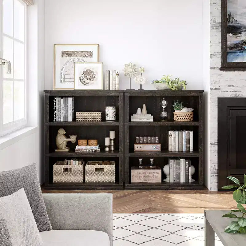 Libreria a 5 ripiani, stile rustico, vari colori e dimensioni