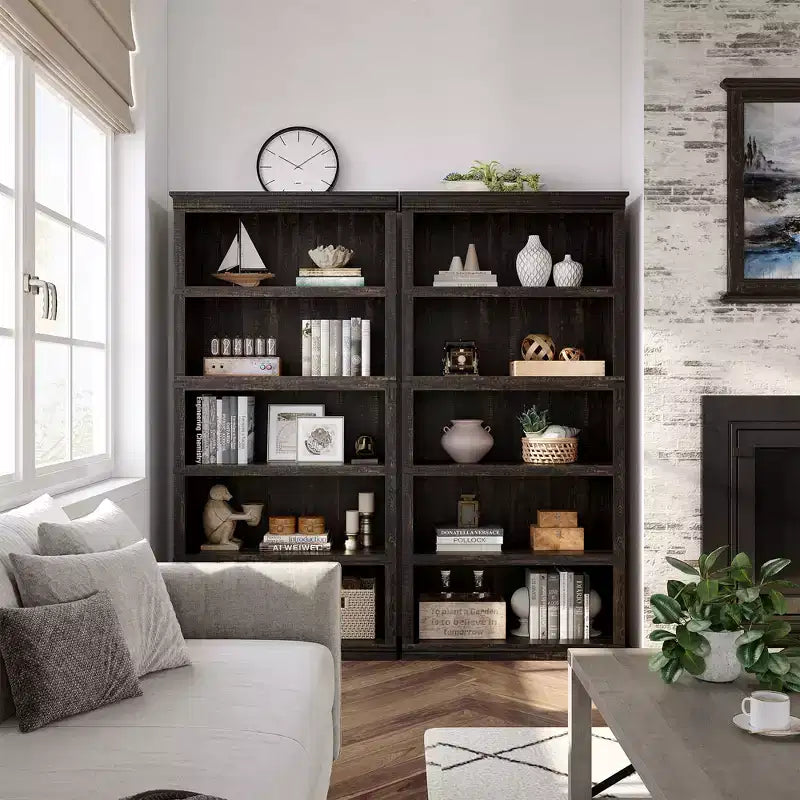 Libreria a 5 ripiani, stile rustico, vari colori e dimensioni