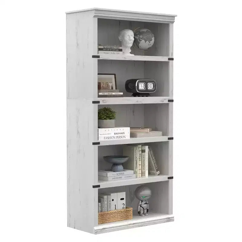 Libreria a 5 ripiani, stile rustico, vari colori e dimensioni
