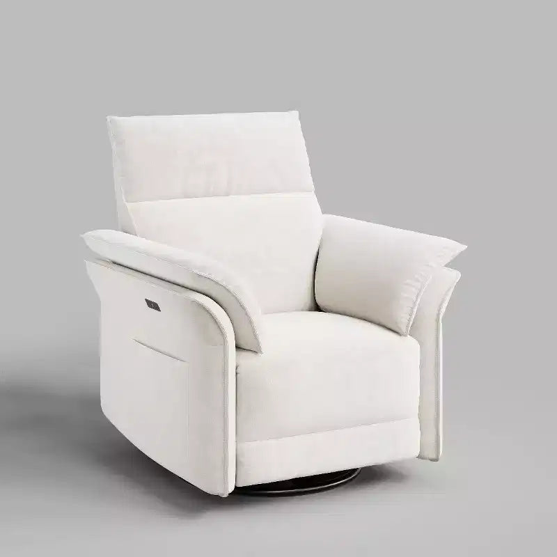 Poltrona reclinabile girevole e a dondolo Power Glider, in pelle PU, 1 posto, porta di ricarica USB, tasche laterali