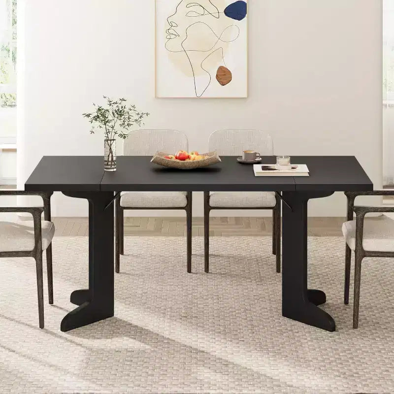 Tavolo da pranzo da 71" per 6-8 persone, tavolo da pranzo moderno con gambe in legno uniche, senza sedie