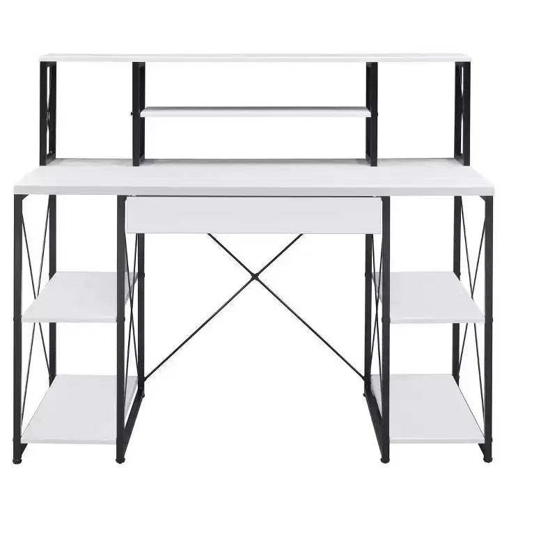 HomeRoots 47 White and Black Computer Desk