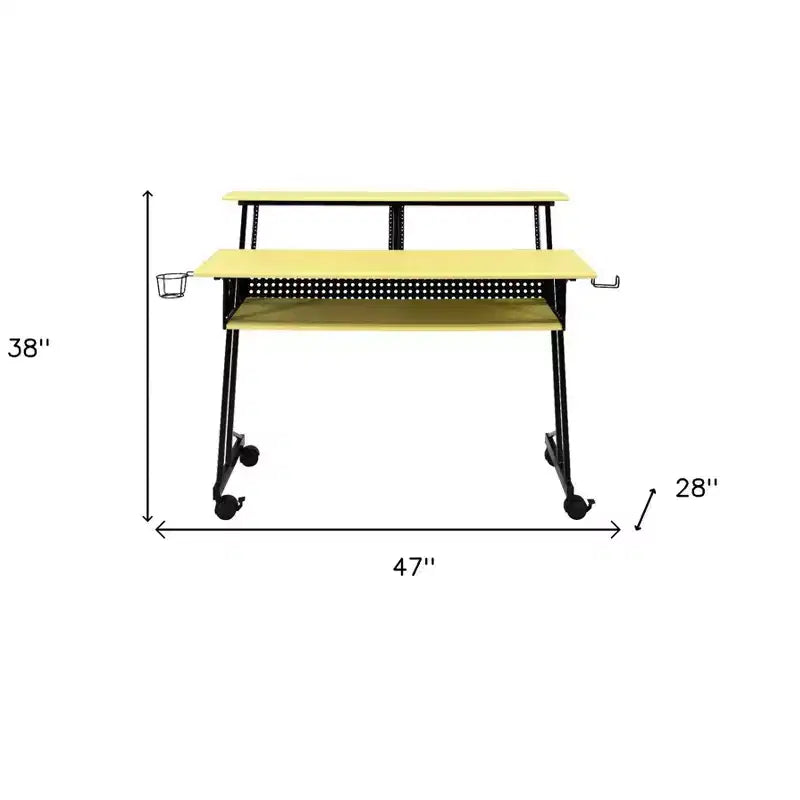 Scrivania per computer da 47" (Gialla e Nera), Posti a sedere: 1