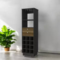 Mobile bar nero con 2 cassetti e 1 ripiano
