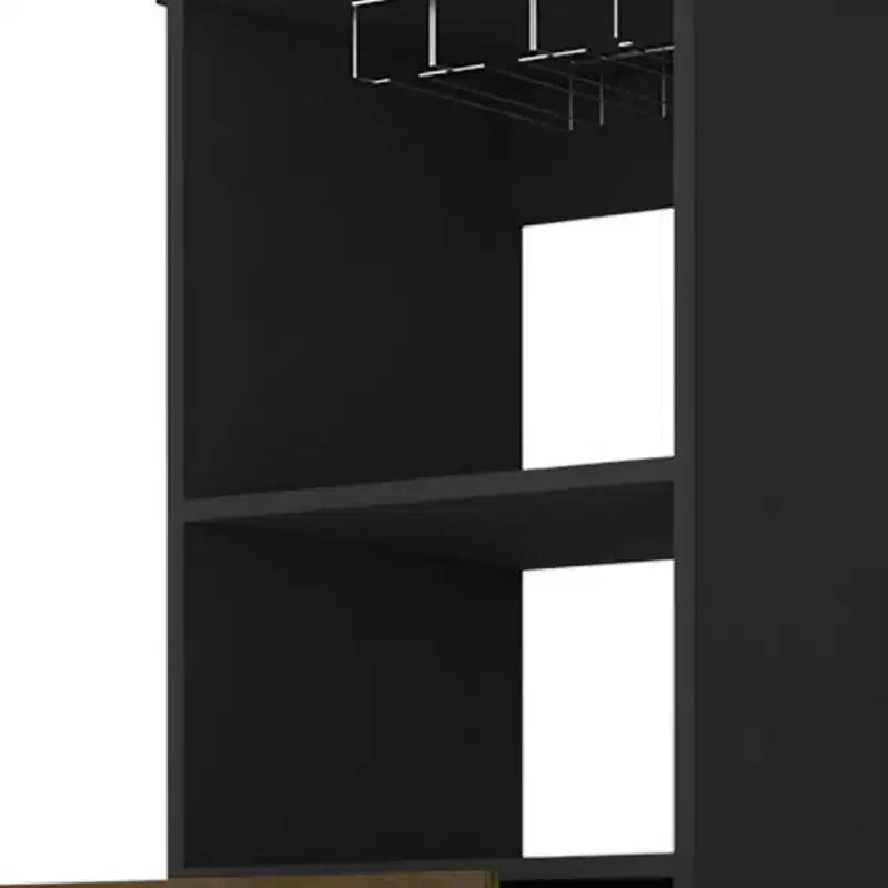 Mobile bar nero con 2 cassetti e 1 ripiano