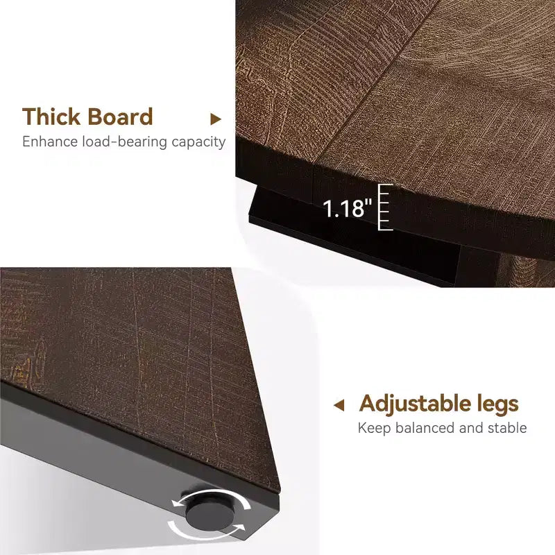 Tavolo da pranzo rotondo stile rustico 120 cm, MDF effetto legno, 4 posti