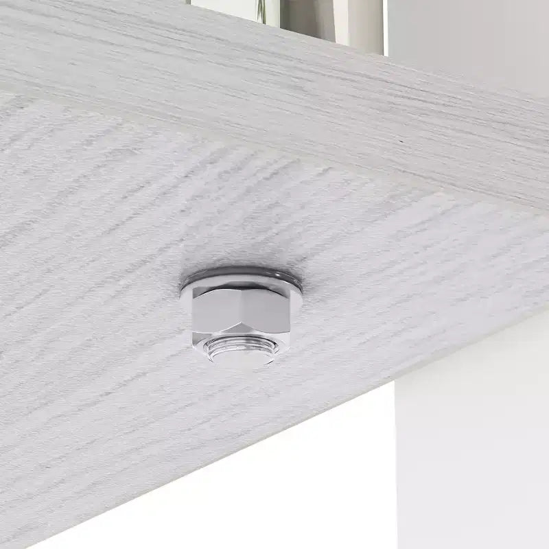 Tavolino da Caffè Rettangolare con Piano in Vetro Bianco, Posti a Sedere 2–4