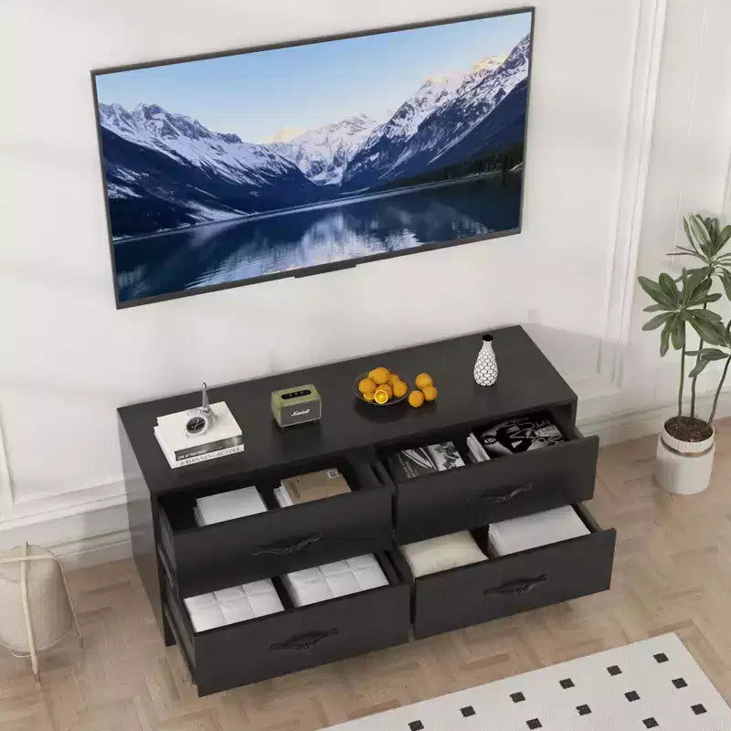 Mobile TV moderno con 6 cassetti, altezza regolabile, adatto per TV fino a 60"