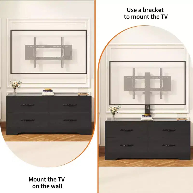 Mobile TV moderno con 6 cassetti, altezza regolabile, adatto per TV fino a 60"