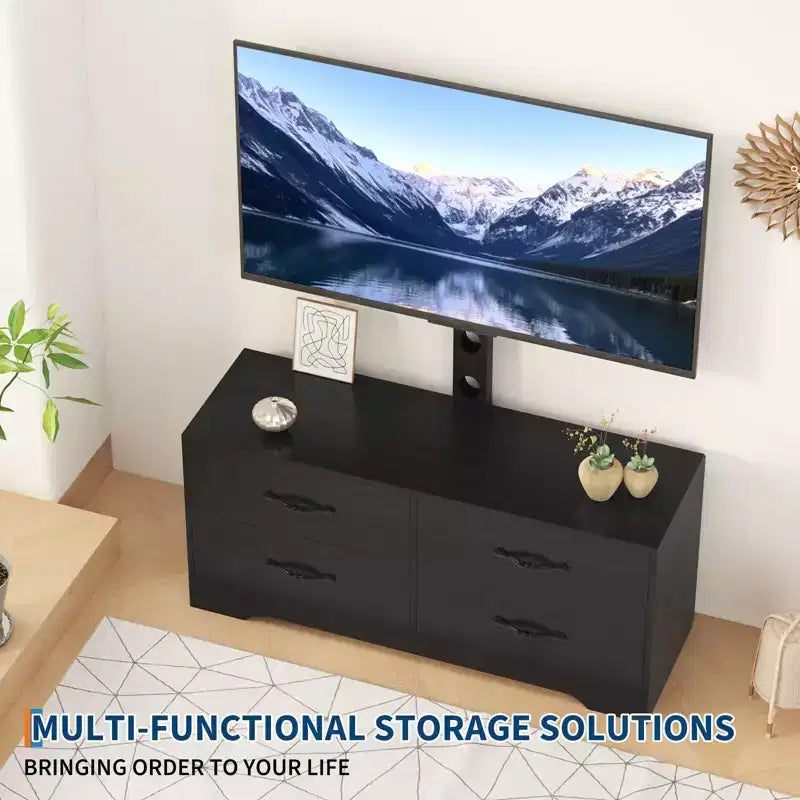 Mobile TV moderno con 6 cassetti, altezza regolabile, adatto per TV fino a 60"