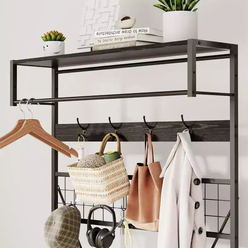 Appendiabiti da ingresso con panca e scarpiera – Multicolore, 5-in-1, Adatto per 1-2 persone