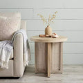 Tavolo rotondo in rattan marrone