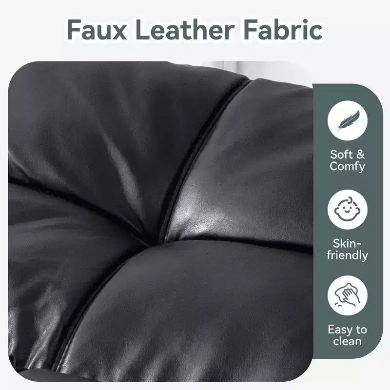 Divano Letto Futon Convertibile, Ecopelle, 2 Posti