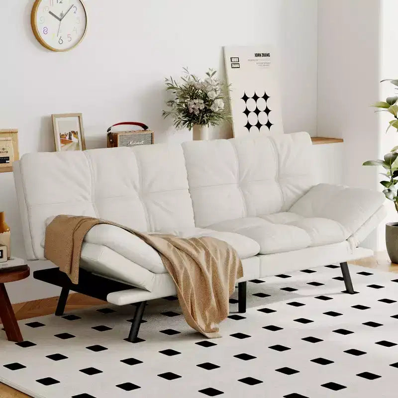 Divano Letto Futon Convertibile, Ecopelle, 2 Posti