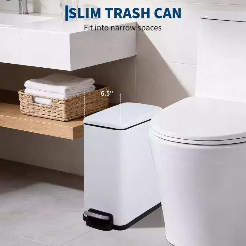 Pattumiera a Pedale in Acciaio Inossidabile con Coperchio a Chiusura Ammortizzata e Secchio Interno Rimovibile, 10L–55L