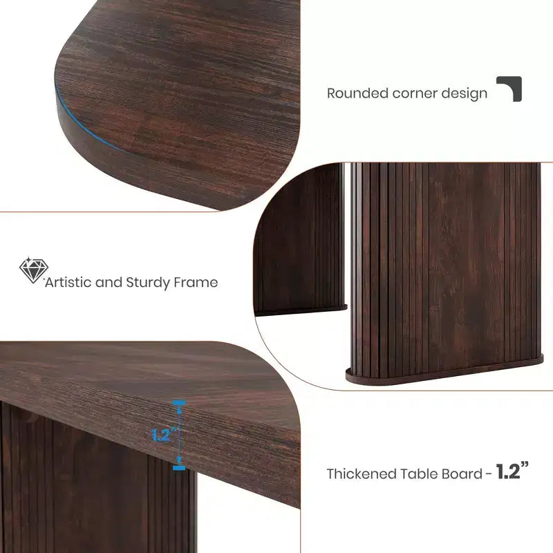 Tavolo da pranzo in legno multicolore, base incrociata, 6 posti