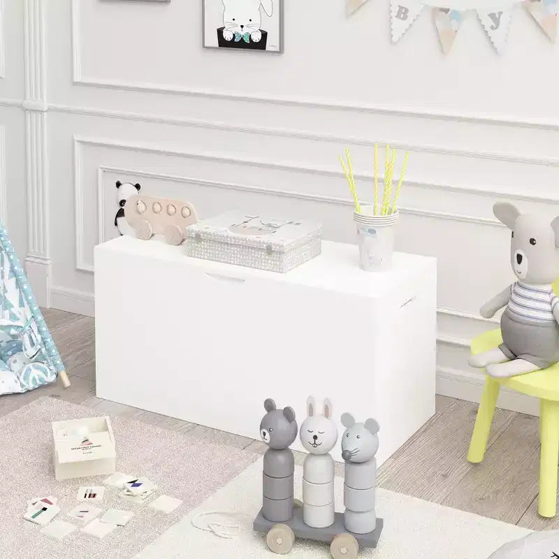 Organizzatore portagiochi per bambini con cassetto scorrevole, bianco, età 3-9 anni