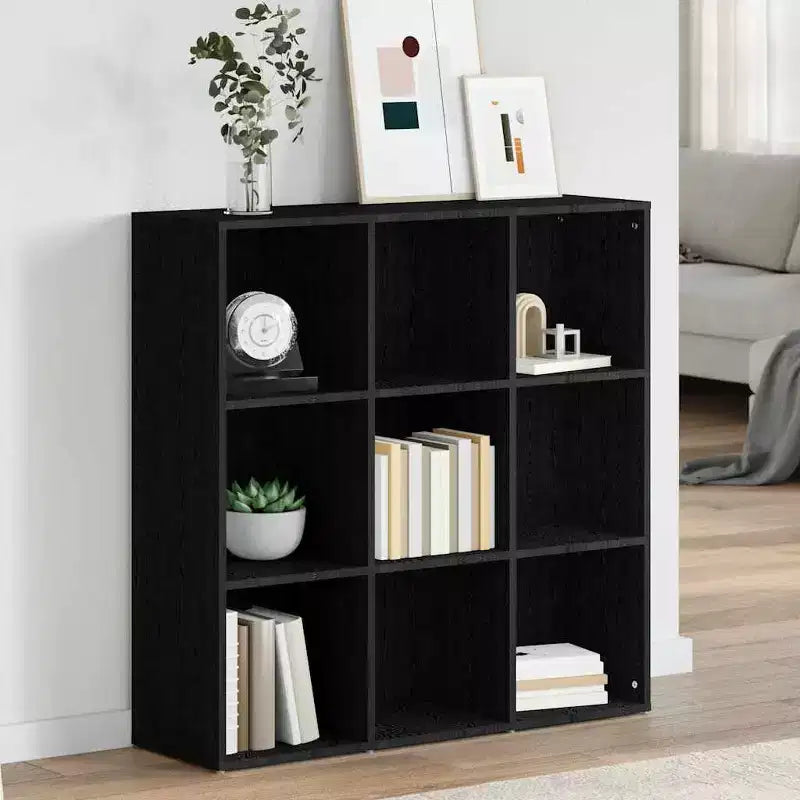 Libreria rettangolare nera, 9 scomparti
