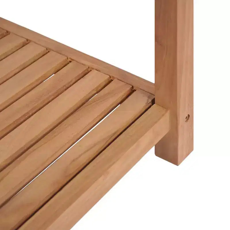 Scaffale alto a 4 ripiani in legno massello di teak marrone