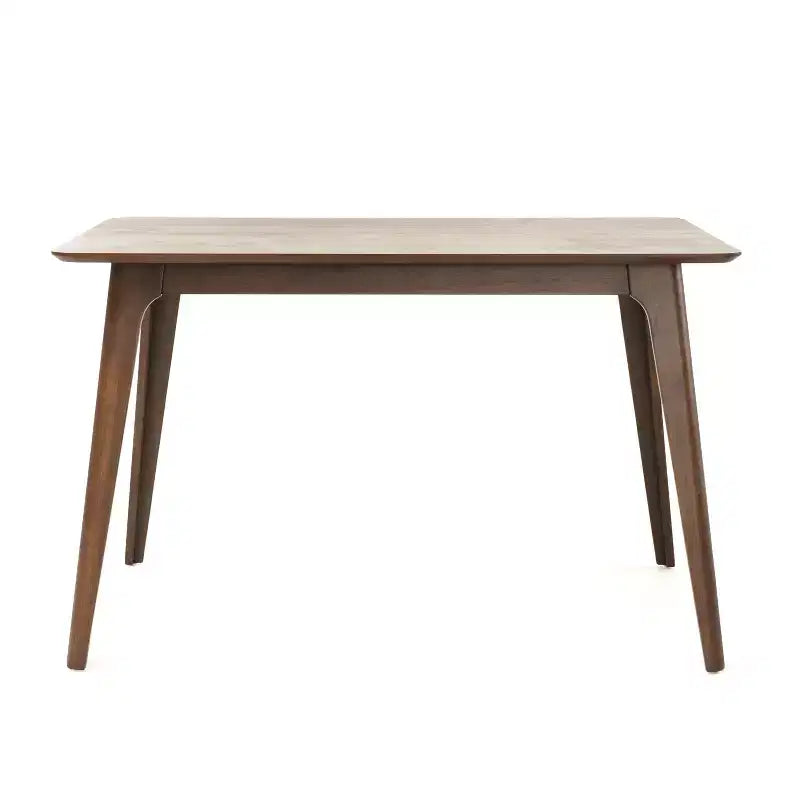 Set tavolo da pranzo rettangolare color beige chiaro e noce, 4 posti
