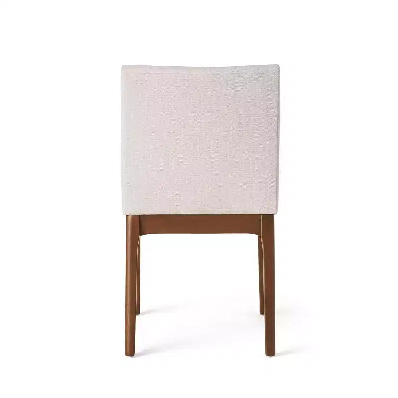 Set tavolo da pranzo rettangolare color beige chiaro e noce, 4 posti