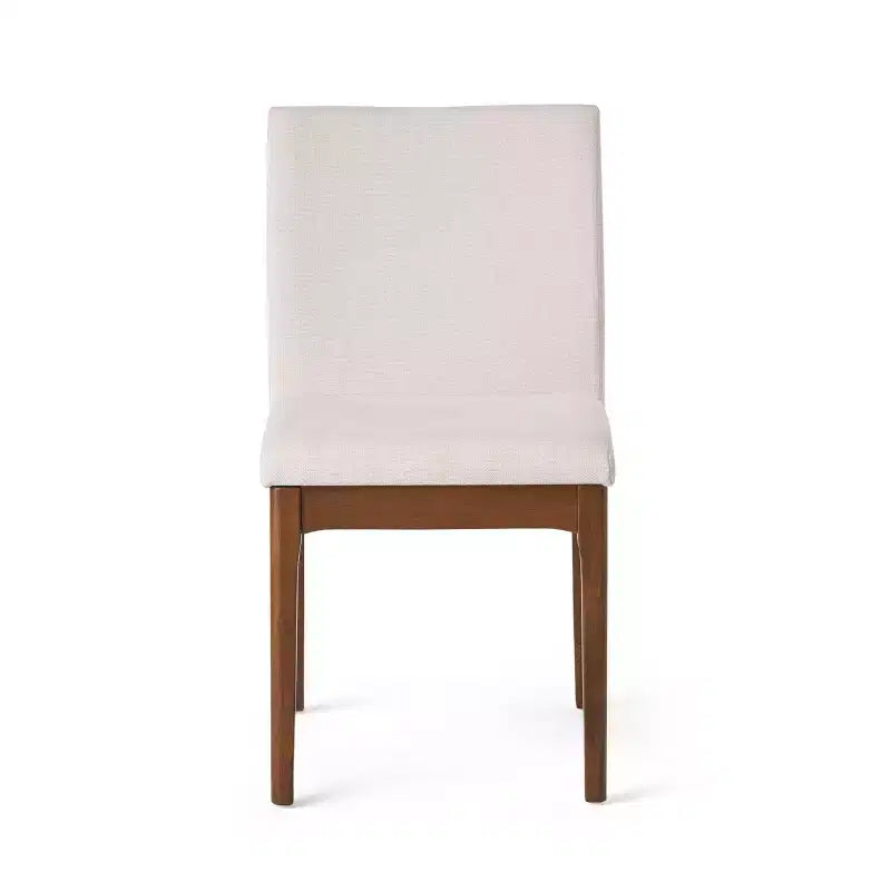 Set tavolo da pranzo rettangolare color beige chiaro e noce, 4 posti