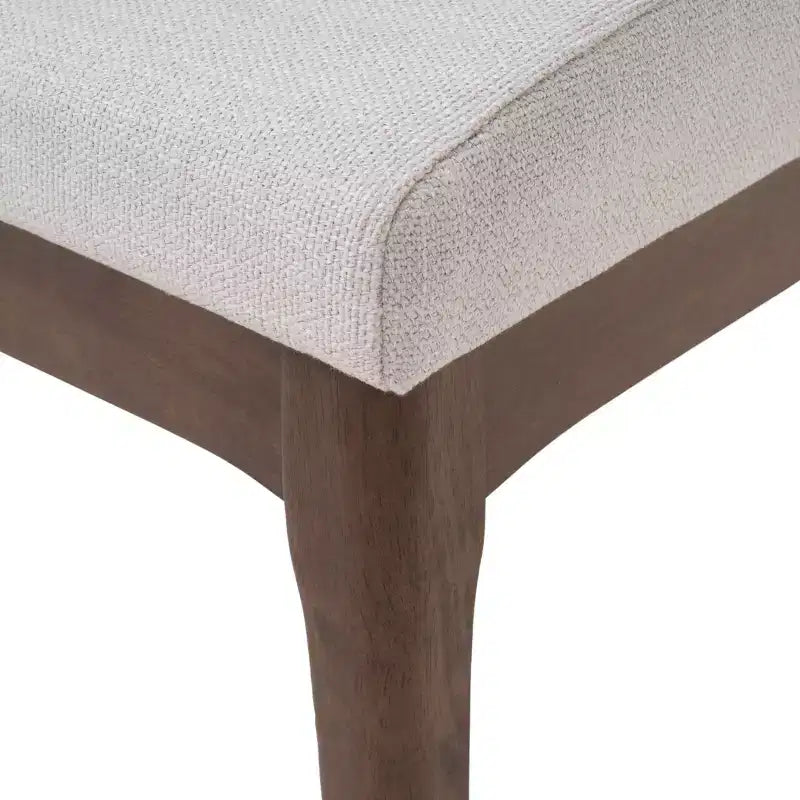 Set tavolo da pranzo rettangolare color beige chiaro e noce, 4 posti