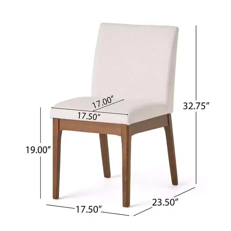 Set tavolo da pranzo rettangolare color beige chiaro e noce, 4 posti