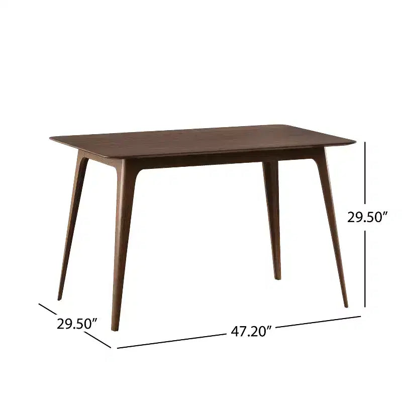 Set tavolo da pranzo rettangolare color beige chiaro e noce, 4 posti