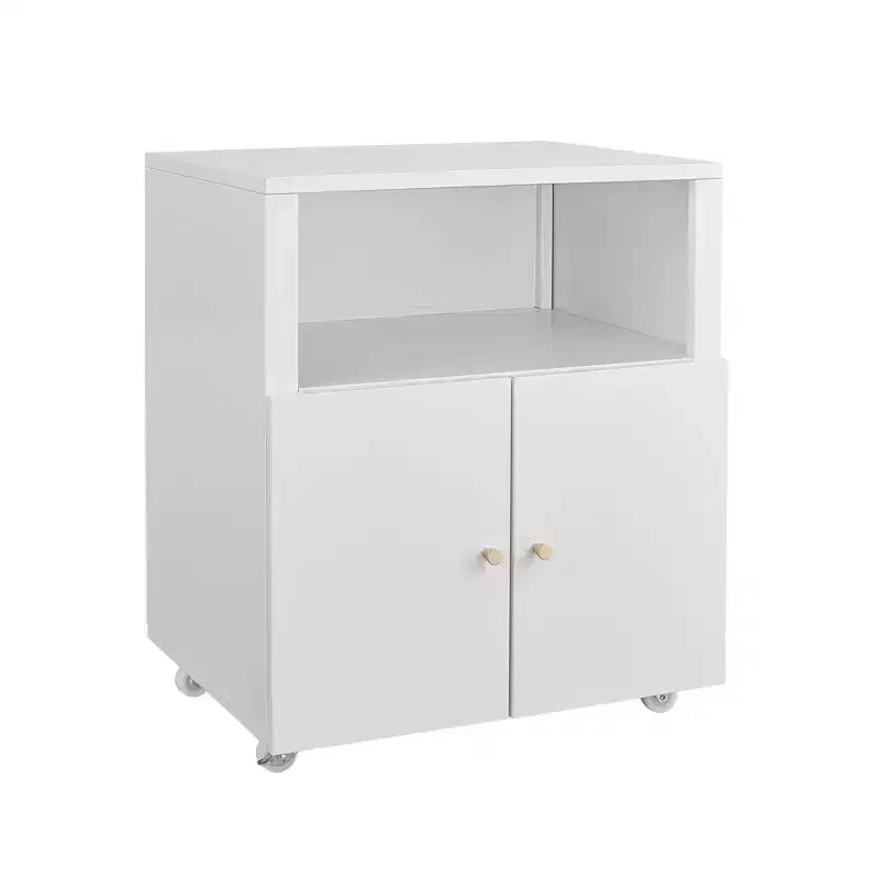 Armadietto contenitore in metallo laminato bianco/nero con 2 ante, 2 ripiani – Capacità 45 kg