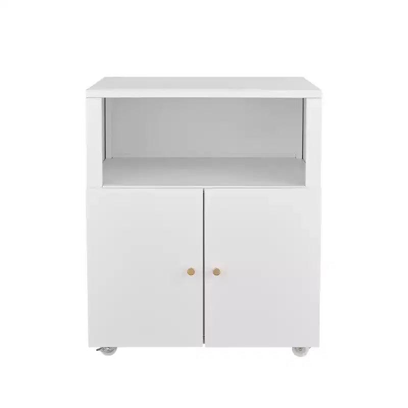 Armadietto contenitore in metallo laminato bianco/nero con 2 ante, 2 ripiani – Capacità 45 kg