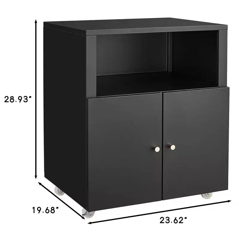 Armadietto contenitore in metallo laminato bianco/nero con 2 ante, 2 ripiani – Capacità 45 kg