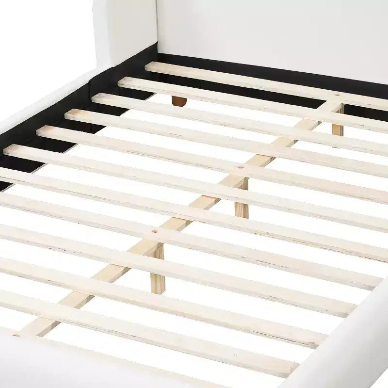 Struttura letto imbottita con testiera ad ali, Queen/King, 2 persone