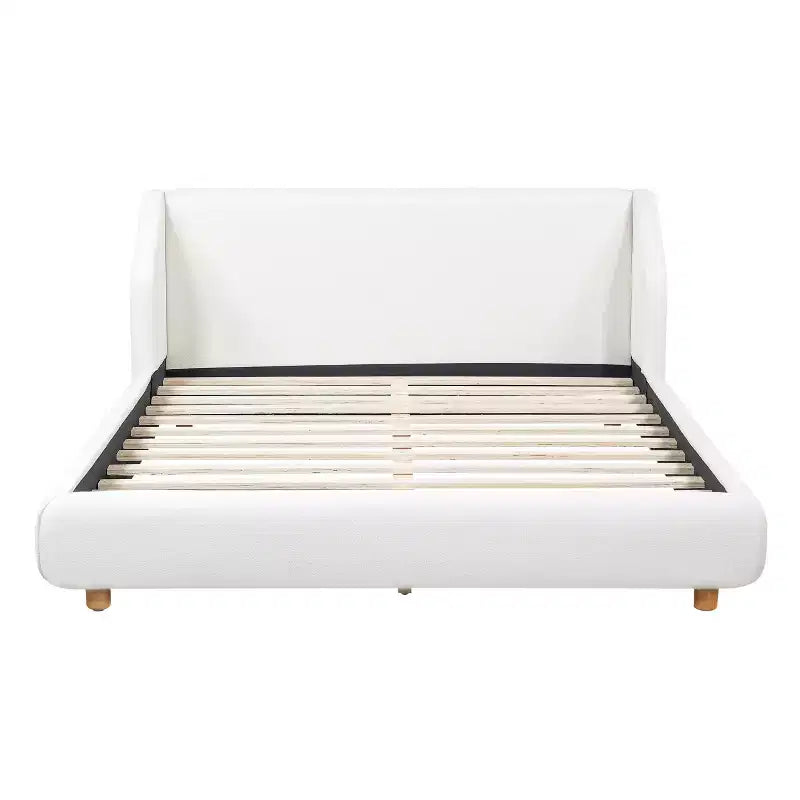 Struttura letto imbottita con testiera ad ali, Queen/King, 2 persone